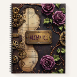 Cuaderno Plum Rosas Industrial Steampunk Journal