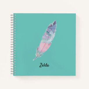 Cuaderno Pluma abstracta de color bonito