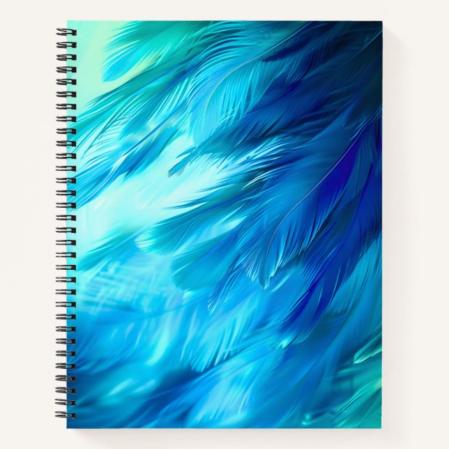 Cuaderno Pluma abstracta verde azul (Anverso)