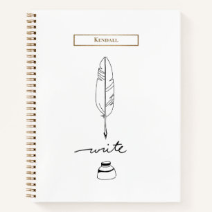 Cuaderno Pluma de Ave Personalizada Escritura Personalizada