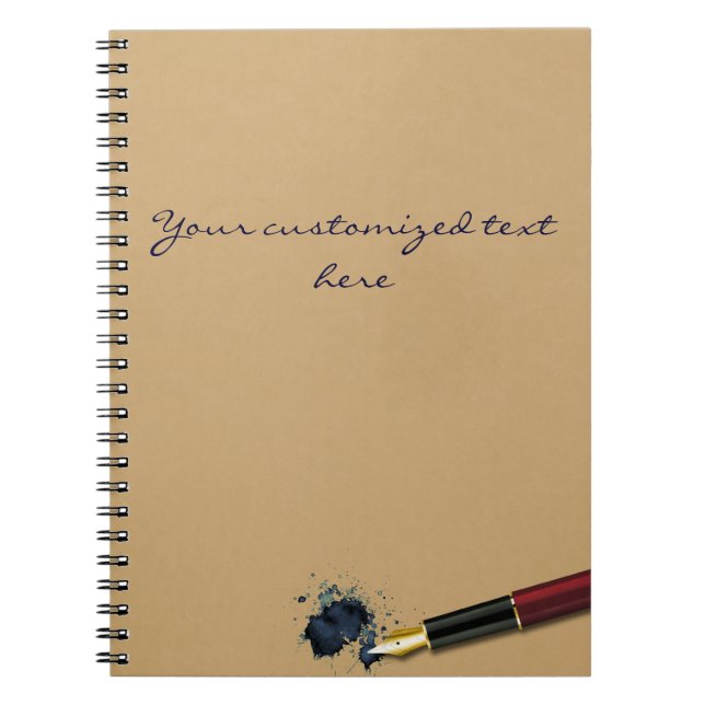 Cuaderno Pluma de fuente de relleno con ranura para tinta - (Frente)