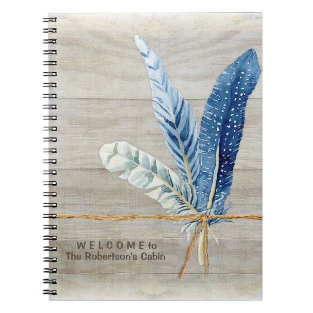Cuaderno Pluma de madera del tablero del libro de visitas (Frente)