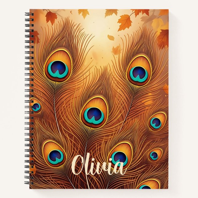 Cuaderno Pluma de Pavo Real de Otoño (Anverso)