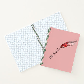 Cuaderno - Pluma de pluma roja