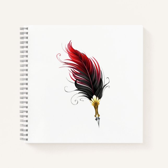 Cuaderno Pluma de plumas rojas con nido de oro (Anverso)