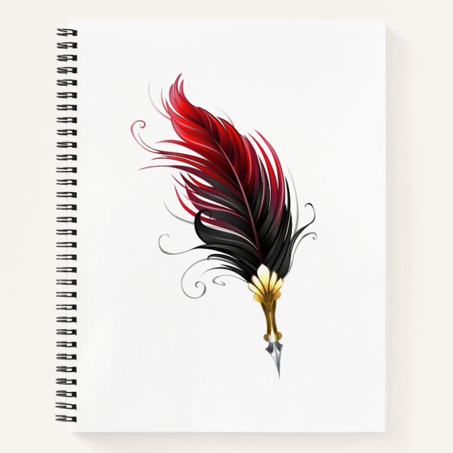 Cuaderno Pluma de plumas rojas con nido de oro (Anverso)
