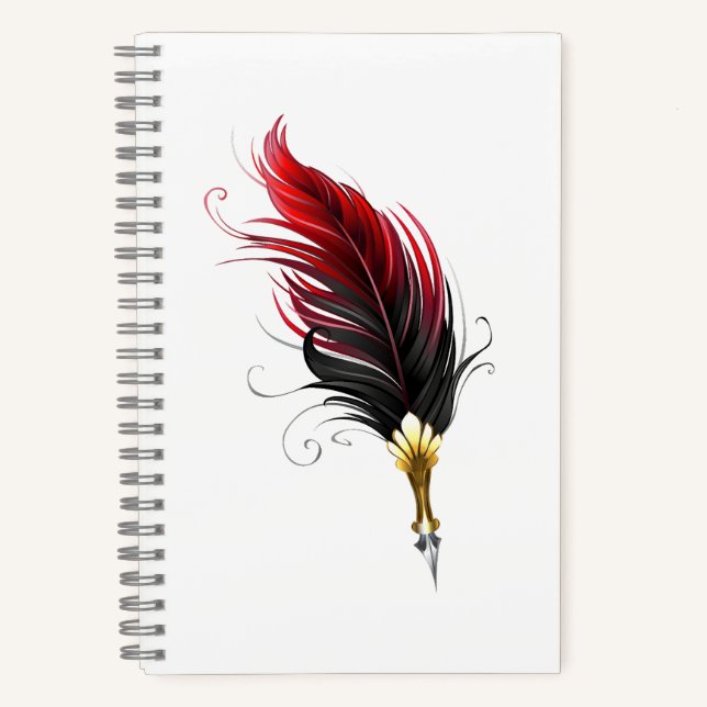 Cuaderno Pluma de plumas rojas con nido de oro (Anverso)