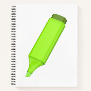 Cuaderno Pluma verde fluorescente