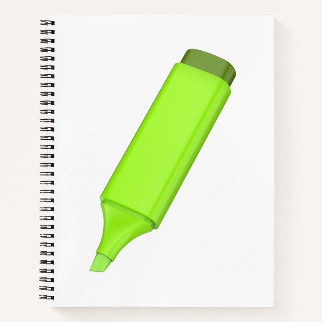 Cuaderno Pluma verde fluorescente (Anverso)