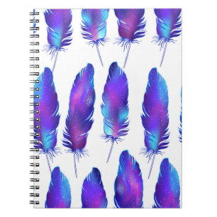Cuaderno Plumas con textura espacial, patrón mágico.