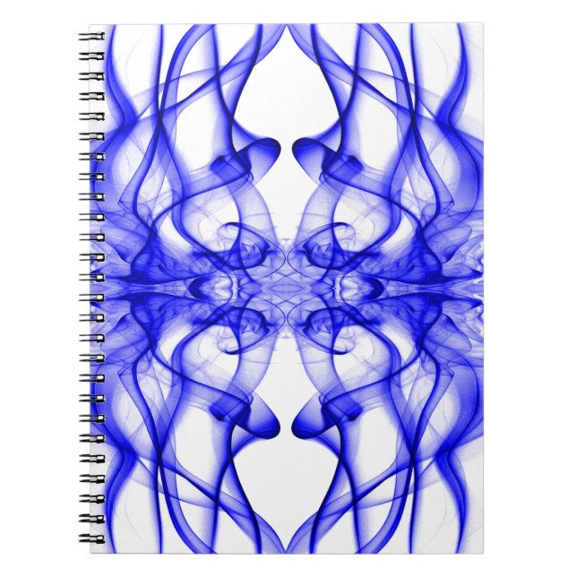 Cuaderno Plumas de humo azul sobre blanco (Frente)