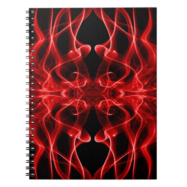 Cuaderno Plumas de humo rojo en negro (Frente)