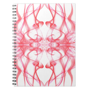 Cuaderno Plumas de Humo Rojo sobre Blanco