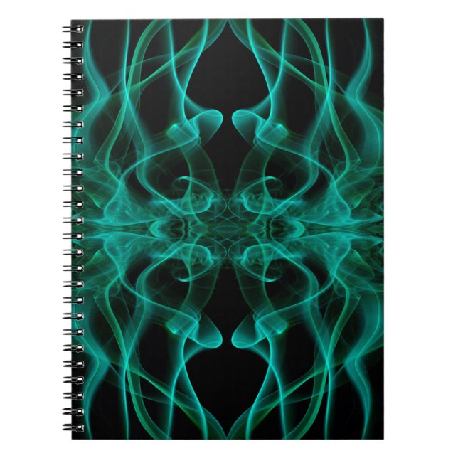 Cuaderno Plumas de humo verde en negro (Frente)