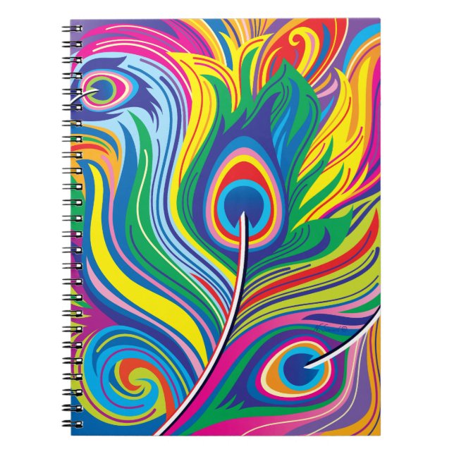 Cuaderno Plumas de Pavo Real (Frente)
