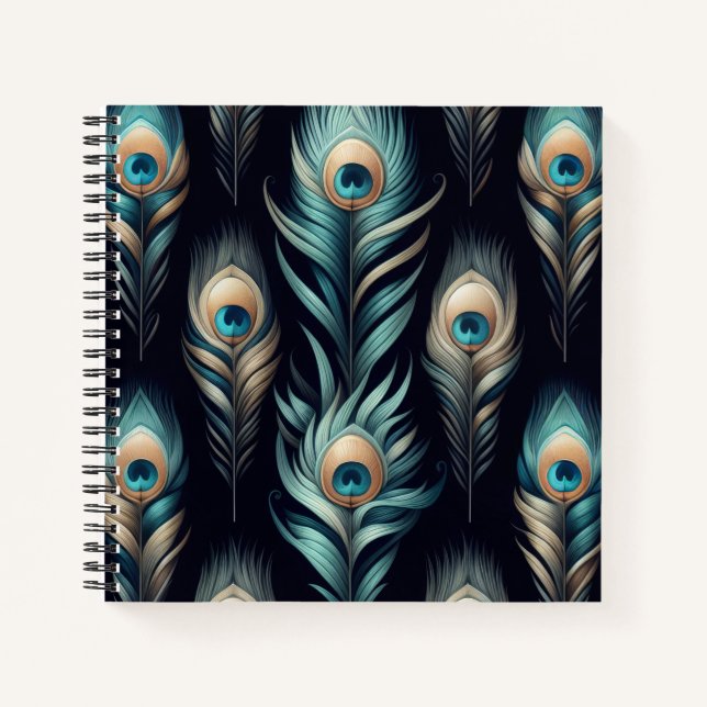 Cuaderno Plumas de pavo real (Anverso)