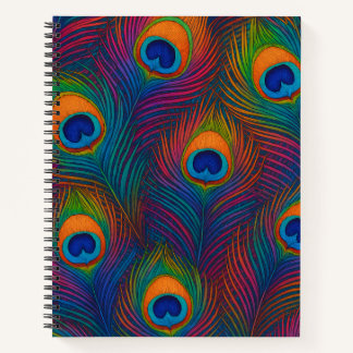 Cuaderno Plumas de Pavo Real Brillantes