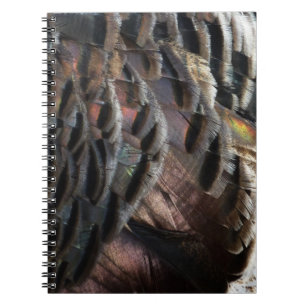 Cuaderno Plumas de pavo silvestre I Diseño abstracto de la