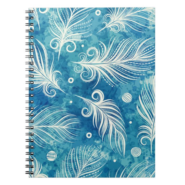 Cuaderno Plumas dibujadas a mano: Patrón sin foco (Frente)