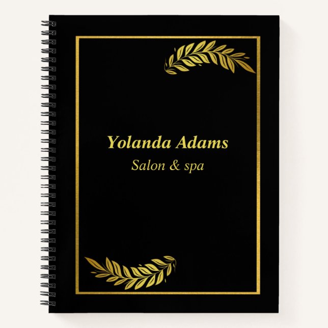 Cuaderno Plumas doradas y borde negro (Anverso)