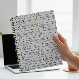 Cuaderno Plumas personalizadas con nombre y tinta dorada bl