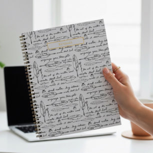 Cuaderno Plumas personalizadas con nombre y tinta dorada bl