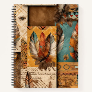 Cuaderno plumas tribales del suroeste de Azteca
