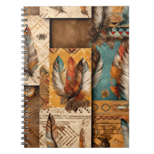 Cuaderno plumas tribales del suroeste de Azteca