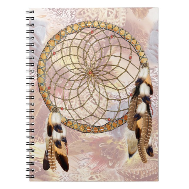 Cuaderno Plumas y cuentas rojas de Dream-Catcher (Frente)