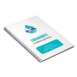 Cuaderno Plumbing Service Water Drop Logo Plumber Business