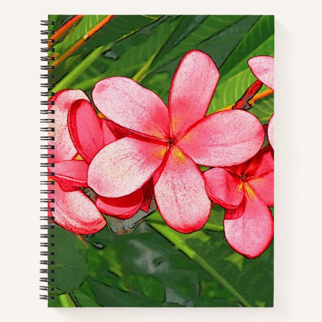 Cuaderno Plumerias rosadas (Anverso)