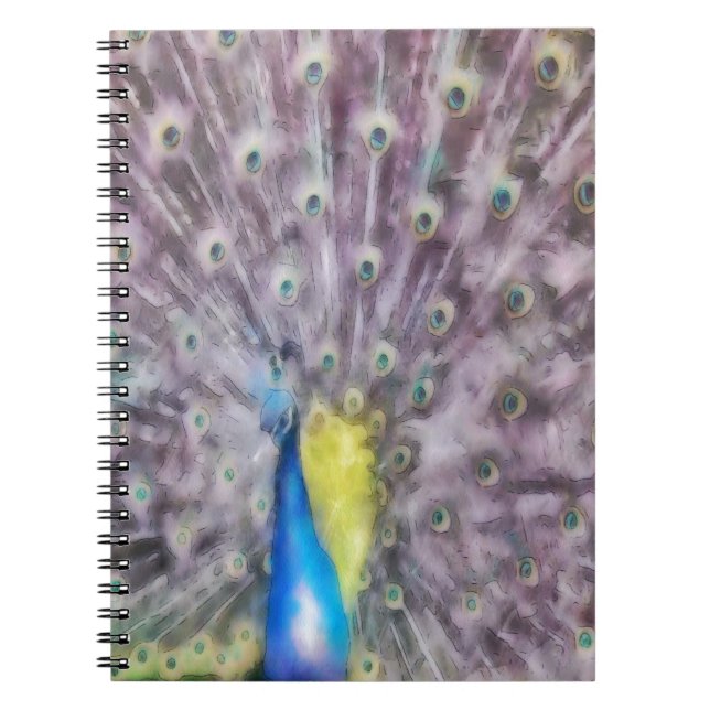 Cuaderno Plumín de acoplamiento de pavo real fino (Frente)