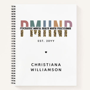 Cuaderno PMHNP Leopard Print Psiquiátrica Mental Health NP