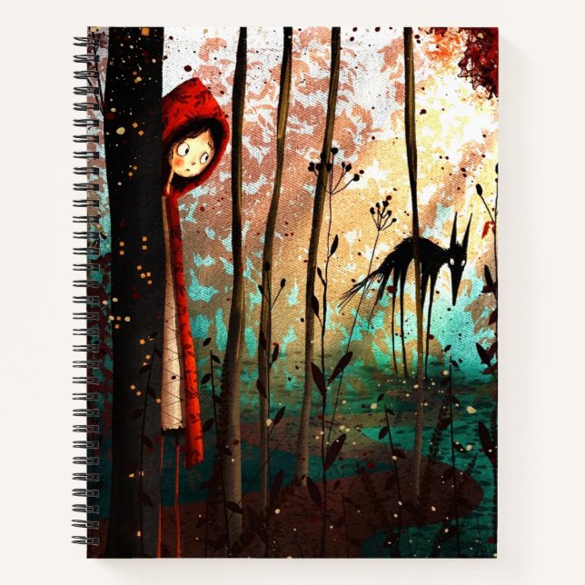 Cuaderno Poco lobo de cuento de hadas rojo (Anverso)