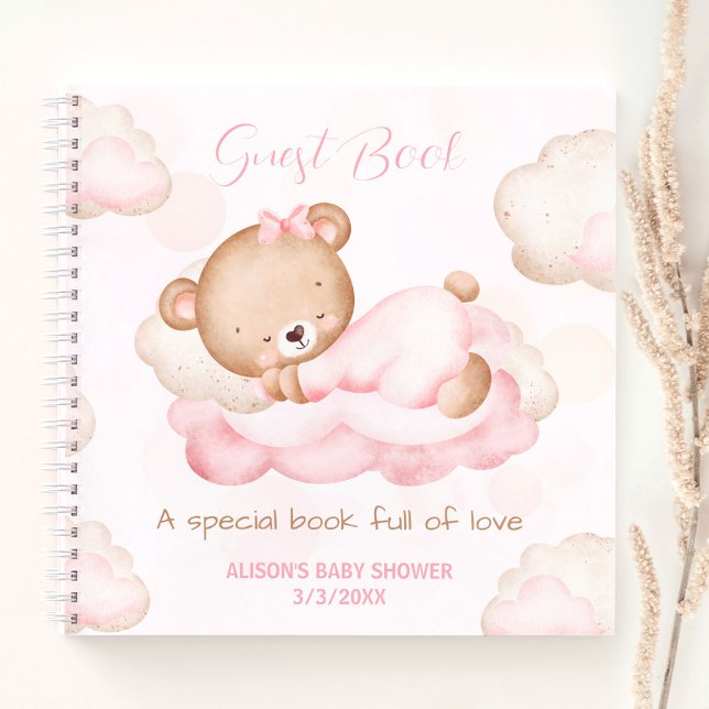 Cuaderno Podemos esperar temprano Chica Baby Duke Guest Boo (We Can Bearly Wait Girl Baby shower Guest Book, Boook full of love :))