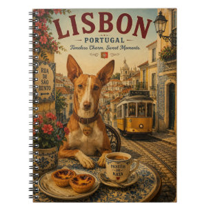 Cuaderno Podengo portugués en Lisboa Arte de viaje vintage