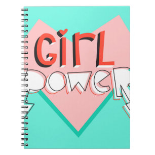 Cuaderno Poder chica. Diseño lindo con eslogan gráfico bril