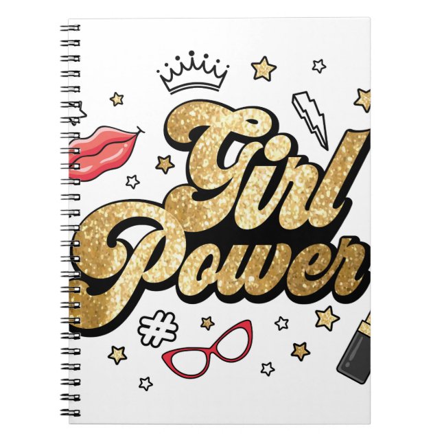 Cuaderno Poder chica: Purpurina feminista vintage. (Frente)