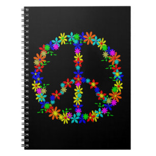Cuaderno Poder de flor de símbolo de paz