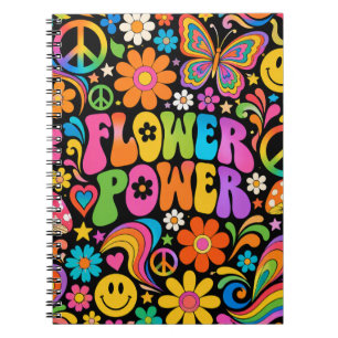Cuaderno Poder Floral Retro Groovy Escuela