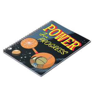 Cuaderno Poder para el progreso cartel vintage atómico