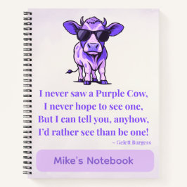 Cuaderno Poema Caprichoso de la Vaca Morada por Gelett Burg