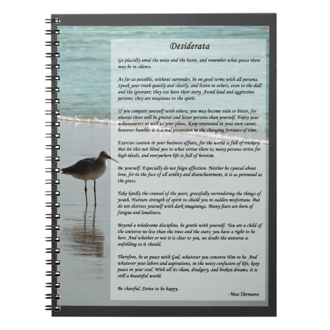 Cuaderno Poema de Desiderata - Gaviota en la escena de la p (Frente)