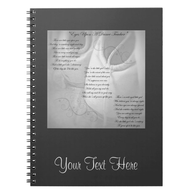 Cuaderno Poema del profesor de la danza Zazzle.es