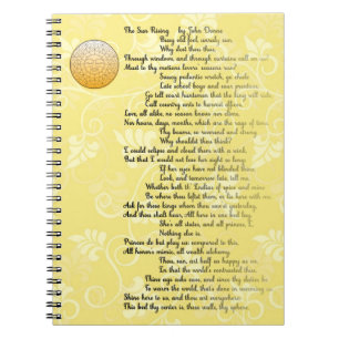 Cuaderno Poema el sol naciente de John Donne