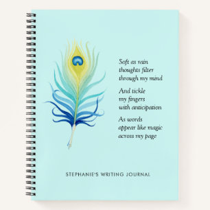 Cuaderno Poema motivacional para escritores Peacock Quill P