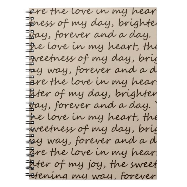 Cuaderno Poema para siempre y un día (Frente)