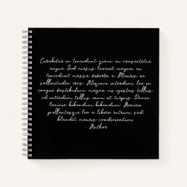 Cuaderno Poema personalizado, letra de canción, cita