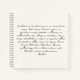 Cuaderno Poema personalizado, letra de canción, cita
