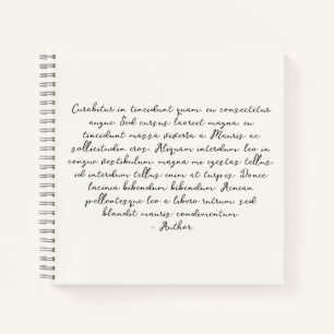 Cuaderno Poema personalizado, letra de canción, cita